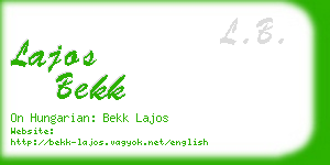 lajos bekk business card